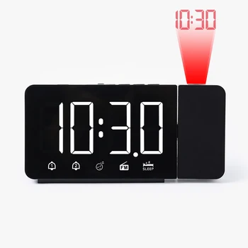 FM Прожекционен alarm clock Трицветна Допълнителен Радио Двоен Будилник Led Дисплей за Време, Електронен Часовник с Светящимся, Аларма, Декор