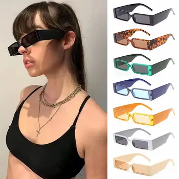 Vintage слънчеви Очила UV 400, за Жени И За Мъже С Малък Рамка Правоъгълни слънчеви очила Слънчеви Очила Хип-Хоп Очила