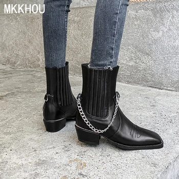 MKKHOU/Модни Полусапожки; женски Нови обувки 