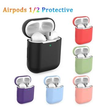 Силиконови калъфи за слушалки за Airpods 1/2, Калъф за слушалки Airpods Калъф Защитен Калъф За Apple Airpods 1/2 Калъфи за Airpods