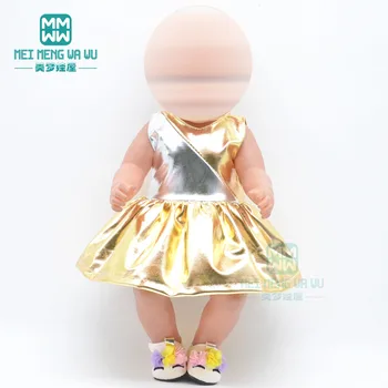 Стоп-моушън Облекло флаш пола с пайети рокля за 43 см играчка новородено кукла бебе на 18 Инча Американската кукла Подарък за Момичета