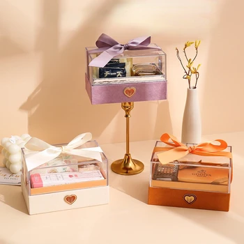 Нежна Сватбена Кутия За Опаковане На Бонбони Креативна Подарък Кутия Малка Акрилна Прозрачна Подарък Кутия