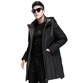 Мъжко яке за Зима 2019, Нов Стил, пуховик в корейски стил, Красиво Гъст Стилно мъжко палто със средна дължина, Бутик