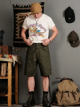 Симънс Реколта военни панталони M51, Преиздаване на Оригинални шорти армията на САЩ M-51 mimeograph OG107 Amekaji, свободни панталони с прав штанинами