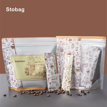 Кафе на зърна StoBag опаковка се поставя В торби уплътнение на прах Алуминиево Фолио загерметизированную Ziplock струват нагоре за набиране на печат водеща за съхранение на по-големи чанти