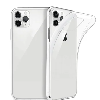 Тънък 0,3 мм Кристално Чист Мек Силикон Прозрачен Калъф от TPU за Apple iPhone 11 Por MAX Fundas Протектор За iPhone 11