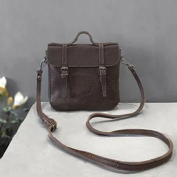 Vendange модерна дамска чанта за през рамо в ретро стил, лесна чанта ръчна изработка от естествена кожа, дамски чанти-месинджър 2450