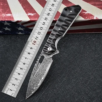 Безплатна доставка сгъваем нож Ръчна изработка VG10 Нож от дамасской стомана Ловен Нож Къмпинг Нож За Оцеляване дървена дръжка