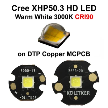 Cree XHP50.3 HD Топло Бяло 3000 ДО CRI90 5050 SMD LED на KDLitker DTP Мед MCPCB Фенерче направи си САМ
