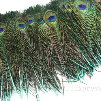 20 натурални павлиньих пера, оцветени в мятно зелен цвят за украса на ръкоделието 25-30 см (10-12 см) направи си Сам бижута перо ваза аксесоар
