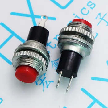 100 бр./DS314 червен бутон сензорен превключвател превключвател превключвател за нулиране на кръгъл бутон за заключване на свободното инсталация отвор 10 мм