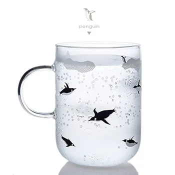 350 мл Марка Tuuli Творчески дизайн от бяла мечка и пингвин ръчно изработени Чаша borosilicate стъкло Бирария Винена чаша Чаша за студени напитки